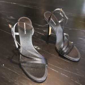 Bcbgmaxazria barely there black strappy sandal